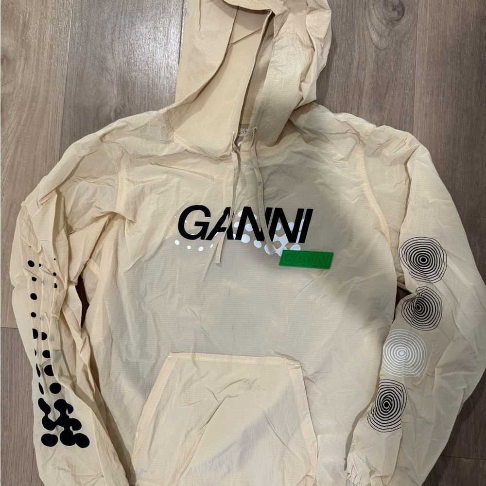 GANNI Beige Hooded Windbreaker